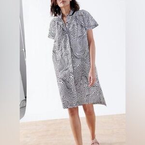 Zero + Maria Cornejo Black and White Patterned Garment Size 6 100% Cotton